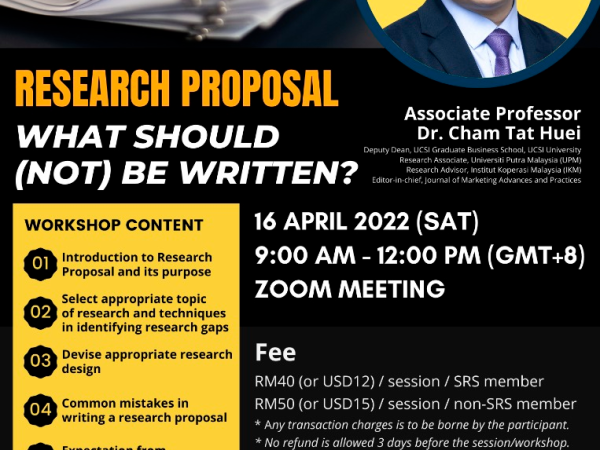 Online Workshop on Research Proposal: What Should (Not) Be Written